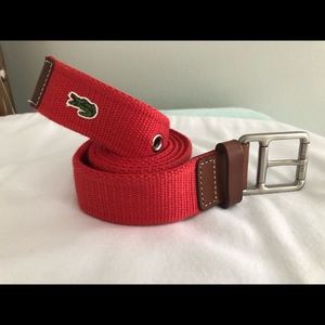 Lacoste canvas belt size 34  Red